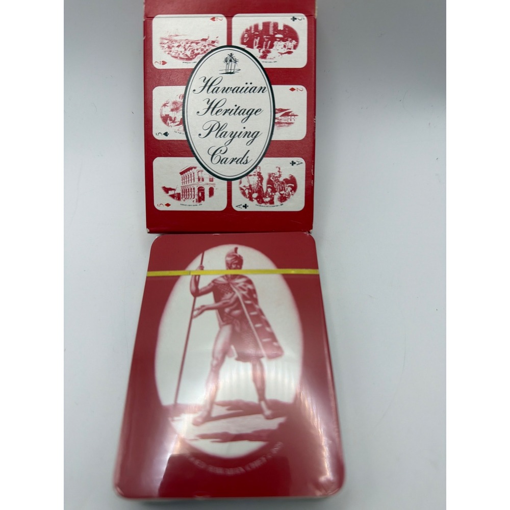 Vintage 1982 Hawaiian Heritage Playing Cards Sealed History Deck Hawaii Red NOS